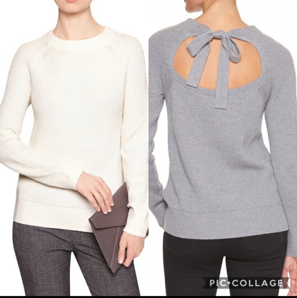 Banana Republic Open Back Grey Sweater size small